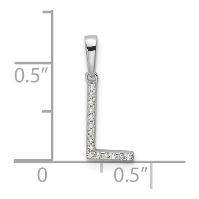 14K White Gold Diamond Letter L Pendant – view 5