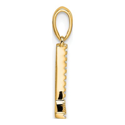14K Yellow Gold Diamond Letter L Pendant – view 3