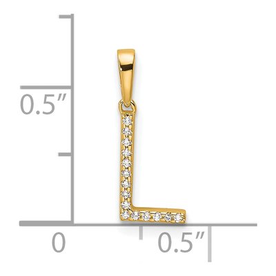 14K Yellow Gold Diamond Letter L Pendant – view 5