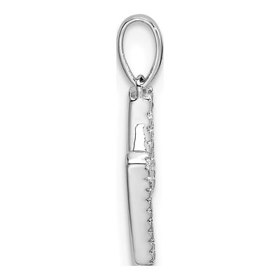 14K White Gold 0.09 ct tw Diamond Letter M Pendant – view 3