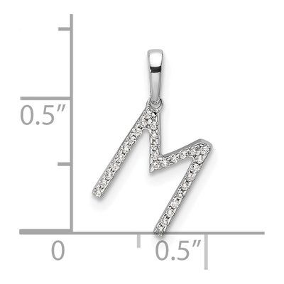 14K White Gold 0.09 ct tw Diamond Letter M Pendant – view 5