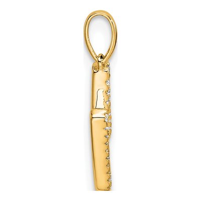 14K Yellow Gold 0.09 ct tw Diamond Letter M Pendant – view 3