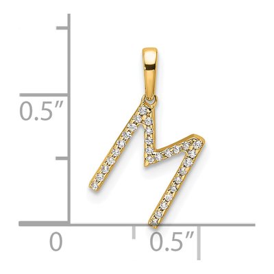 14K Yellow Gold 0.09 ct tw Diamond Letter M Pendant – view 5