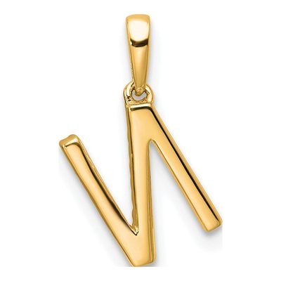 10K Yellow Gold 1/15 ct tw Diamond Letter N Pendant – view 4