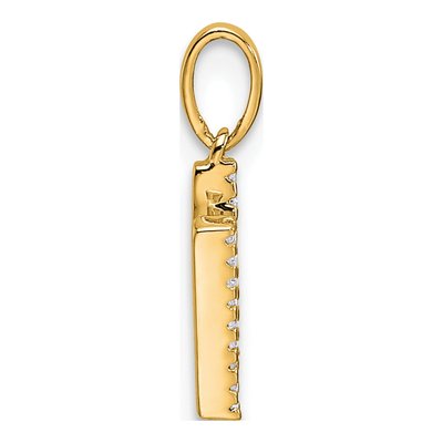14K Yellow Gold 1/15 ct tw Diamond Letter N Pendant – view 3