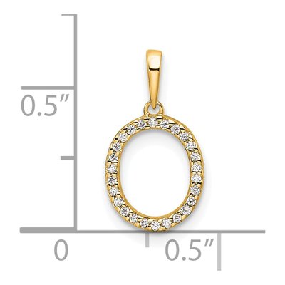 10K Yellow Gold 1/15 ct tw Diamond Letter O Pendant – view 2