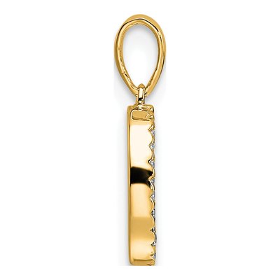 10K Yellow Gold 1/15 ct tw Diamond Letter O Pendant – view 3
