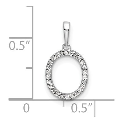 14K White Gold 1/15 ct tw Diamond Letter O Pendant – view 4