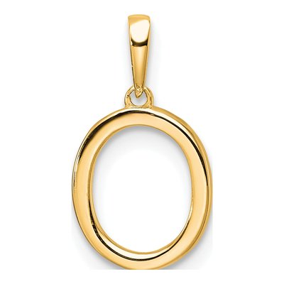 14K Yellow Gold 1/15 ct tw Diamond Letter O Pendant – view 4