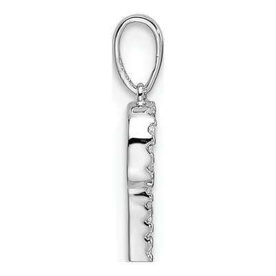 14K White Gold 1/15 ct tw Diamond Letter P Pendant – view 2