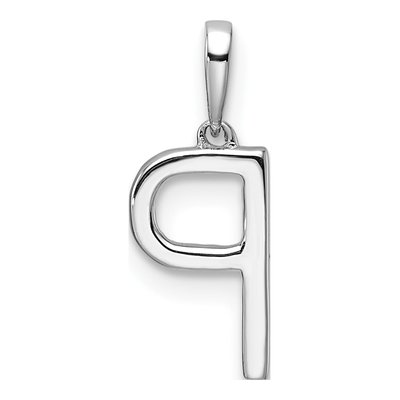 14K White Gold 1/15 ct tw Diamond Letter P Pendant – view 3
