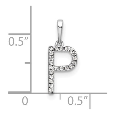 14K White Gold 1/15 ct tw Diamond Letter P Pendant – view 4