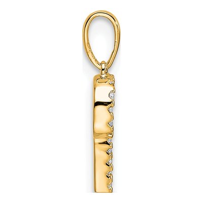14K Yellow Gold 1/15 ct tw Diamond Letter P Pendant – view 3
