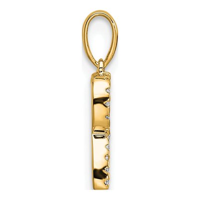 10K Yellow Gold 1/15 ct tw Diamond Letter R Pendant – view 3