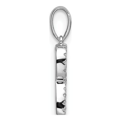 14K White Gold 1/15 ct tw Diamond Letter R Pendant – view 2