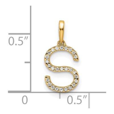 10K Yellow Gold 1/15 ct tw Diamond Letter S Pendant – view 2