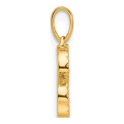 10K Yellow Gold 1/15 ct tw Diamond Letter S Pendant – view 3