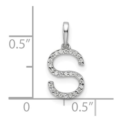 14K White Gold 0.08 ct tw Diamond Letter S Pendant – view 4