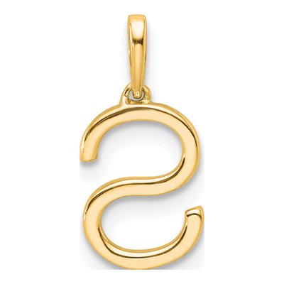 14K Yellow Gold 0.08 ct tw Diamond Letter S Pendant – view 4