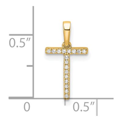 10K Yellow Gold 1/20 ct tw Diamond Letter T Pendant – view 2
