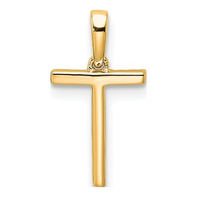10K Yellow Gold 1/20 ct tw Diamond Letter T Pendant – view 4