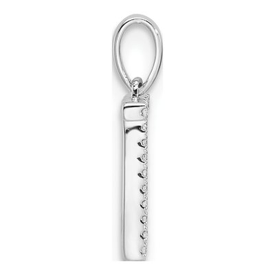 14K White Gold 1/20 ct tw Diamond Letter T Pendant – view 2
