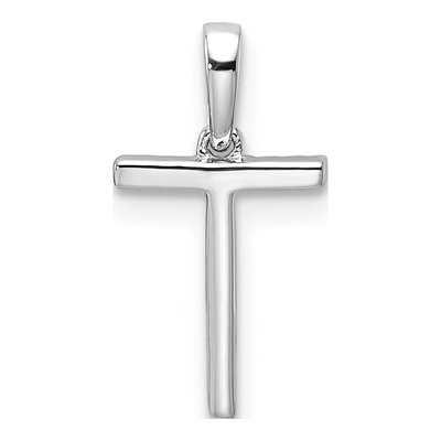 14K White Gold 1/20 ct tw Diamond Letter T Pendant – view 3