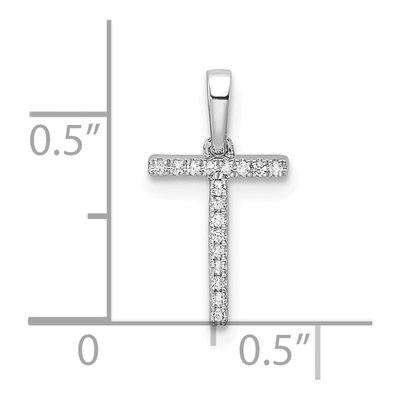 14K White Gold 1/20 ct tw Diamond Letter T Pendant – view 4