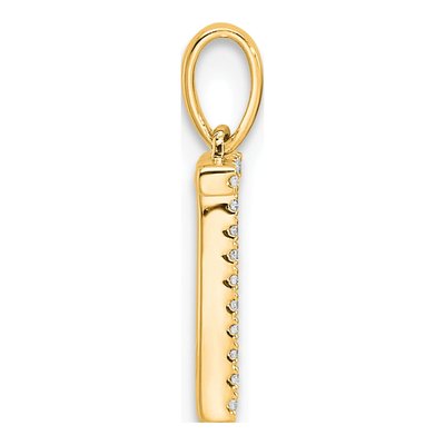 14K Yellow Gold 1/20 ct tw Diamond Letter T Pendant – view 3