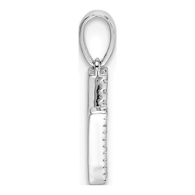 14K White Gold 1/20 ct tw Diamond Letter V Pendant – view 2