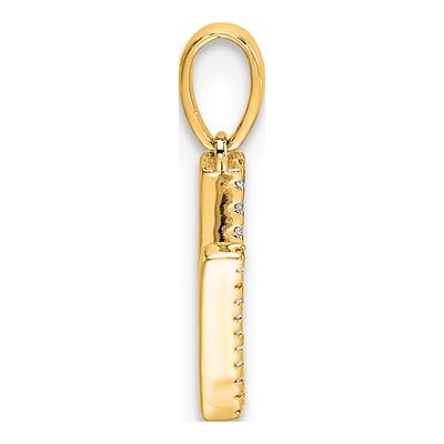 14K Yellow Gold 1/20 ct tw Diamond Letter V Pendant – view 3