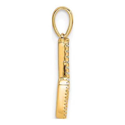 10K Yellow Gold 1/10 ct tw Diamond Letter W Pendant – view 3