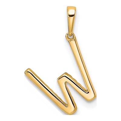 10K Yellow Gold 1/10 ct tw Diamond Letter W Pendant – view 4