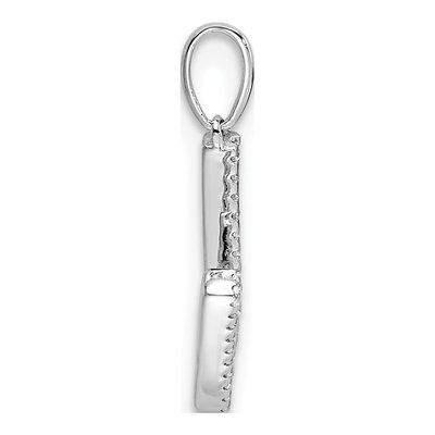 14K White Gold 1/10 ct tw Diamond Letter W Pendant – view 2