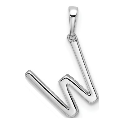 14K White Gold 1/10 ct tw Diamond Letter W Pendant – view 3