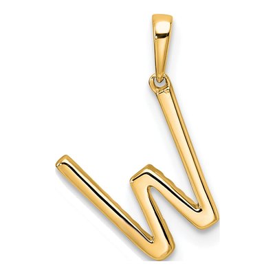 14K Yellow Gold 1/10 ct tw Diamond Letter W Pendant – view 4