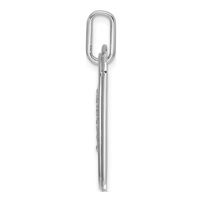 14K White Gold 1/4 ct tw Diamond Dog Tag Initial B Charm – view 3