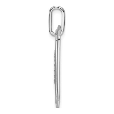 14K White Gold 1/6 ct tw Diamond Dog Tag Initial C Charm – view 3