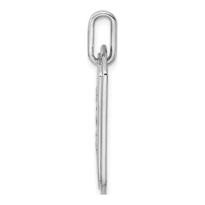 14K White Gold 0.22 ct tw Diamond Dog Tag Initial E Charm – view 3