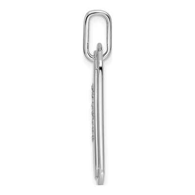 14K White Gold 1/6 ct tw Diamond Dog Tag Initial F Charm – view 3