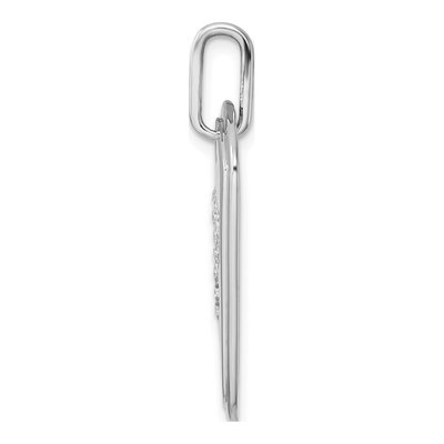 14K White Gold 1/6 ct tw Diamond Dog Tag Initial P Charm – view 3