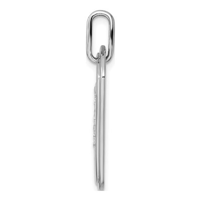 14K White Gold 1/8 ct tw Diamond Dog Tag Initial T Charm – view 3