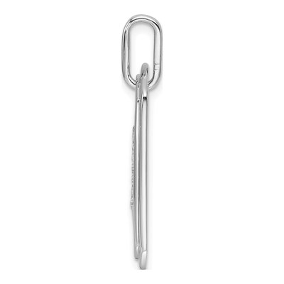 14K White Gold 1/6 ct tw Diamond Dog Tag Initial V Charm – view 3