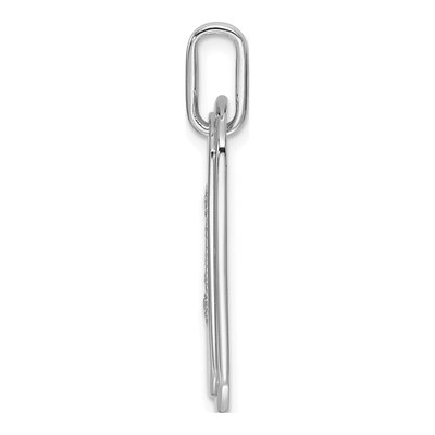 14K White Gold 0.29 ct tw Diamond Dog Tag Initial W Charm – view 3