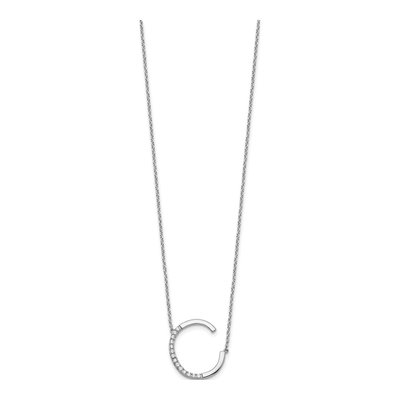 14K White Gold 1/6 ct tw Diamond Initial C Necklace – view 3