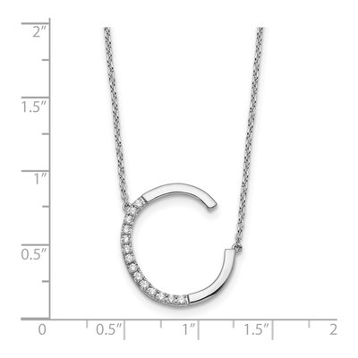 14K White Gold 1/6 ct tw Diamond Initial C Necklace – view 4
