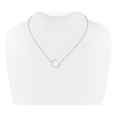 14K White Gold 1/6 ct tw Diamond Initial C Necklace – view 5