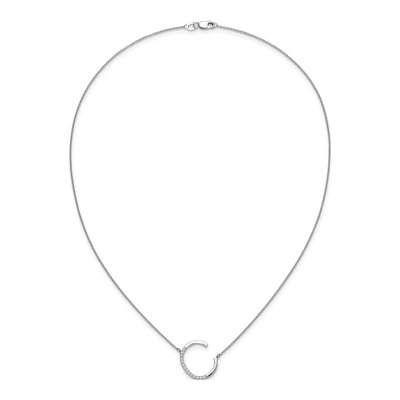 14K White Gold 1/6 ct tw Diamond Initial C Necklace – view 6