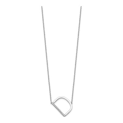 14K White Gold 1/7 ct tw Diamond Initial D Necklace – view 3