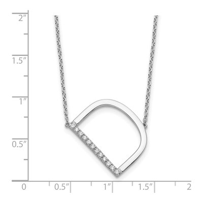 14K White Gold 1/7 ct tw Diamond Initial D Necklace – view 4